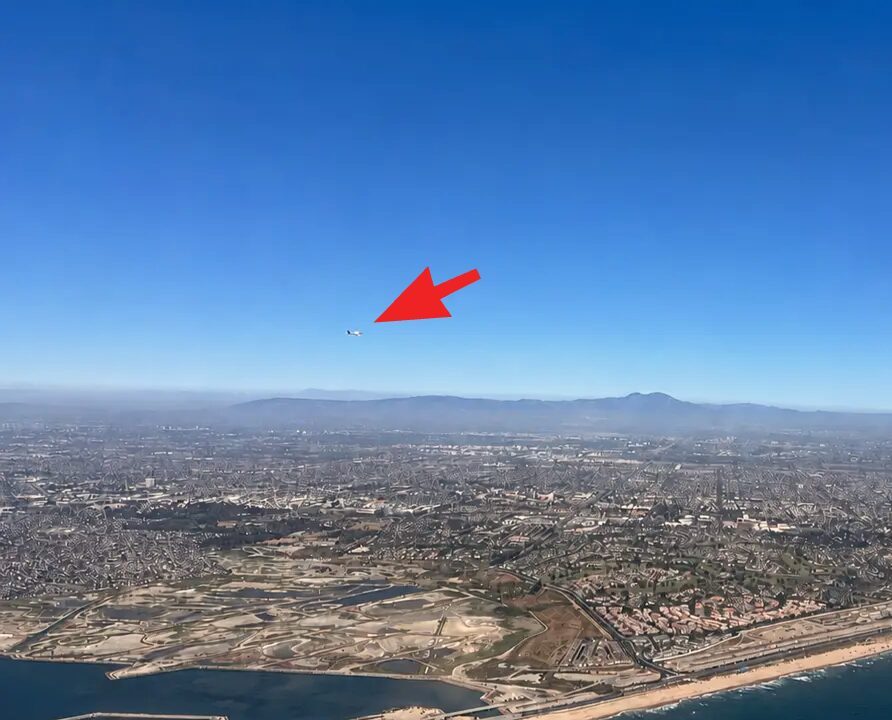tiny airplane at distance